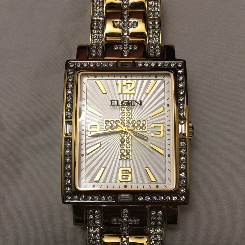 Elgin Cross Watch Rectangle, Crystal Bezel Blingy - image 2